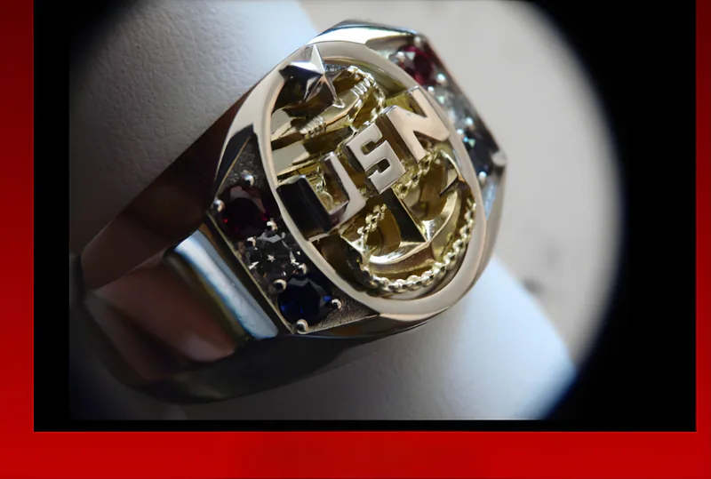 Navy Senior Chief Ring (SCPO) — view 3, by Ahern & Brucker