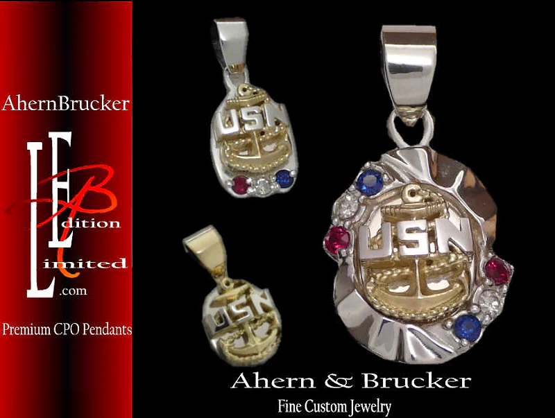 CWO Ring and Senior Chief Pendant — view 3, by Ahern & Brucker