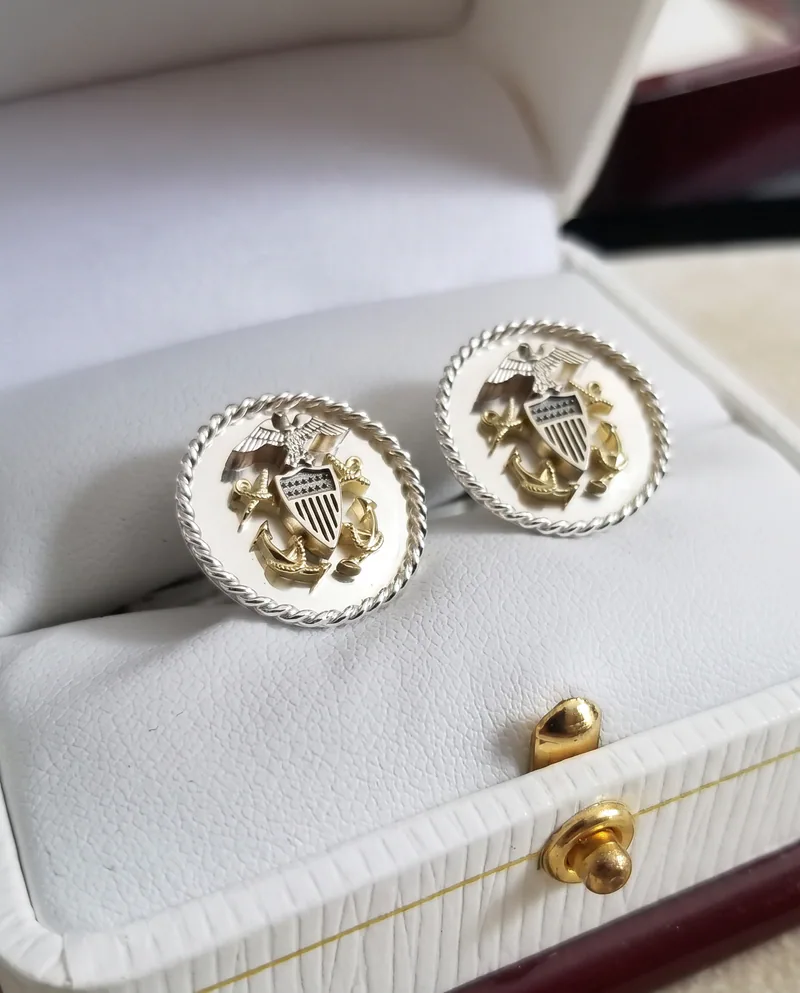 Chief's Cufflinks and Earrings, by Ahern & Brucker