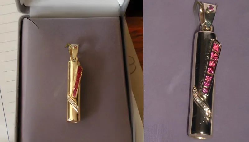 Garnet & Diamond Whistle, by Ahern & Brucker