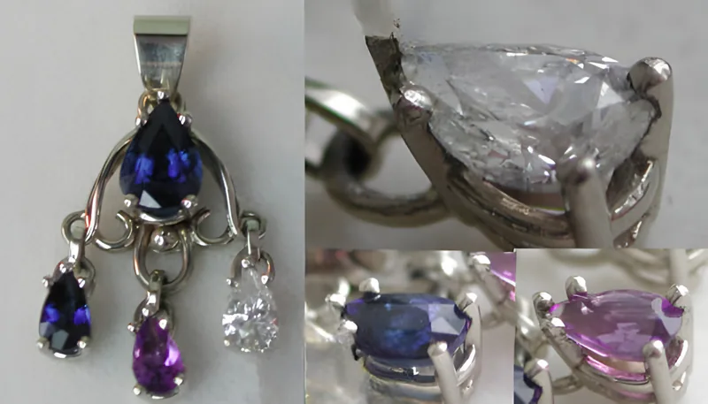 Hand-Forged Sapphire, Diamond & Amethyst Pendants, by Ahern & Brucker