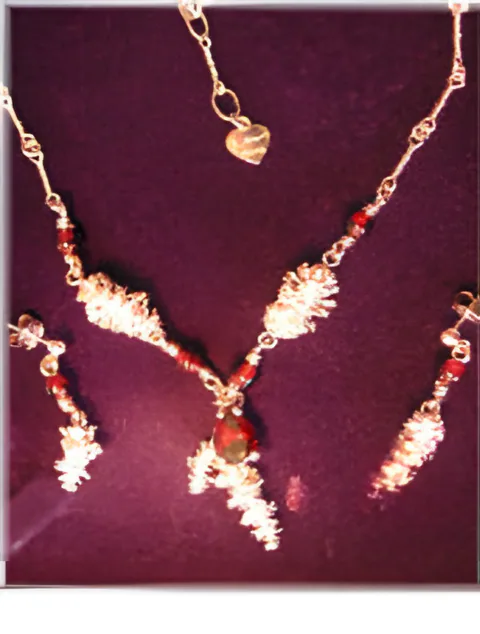 Alder Cone & Rhodolite Garnet Necklace Set — view 3, by Ahern & Brucker