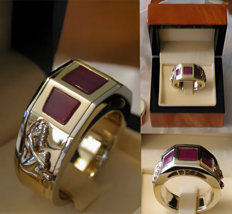 Deco Nude Ruby Ring, by Ahern & Brucker