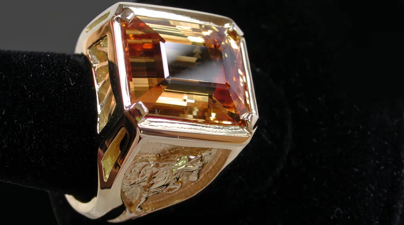 Imperial Topaz Wolf Ring — view 6, by Ahern & Brucker