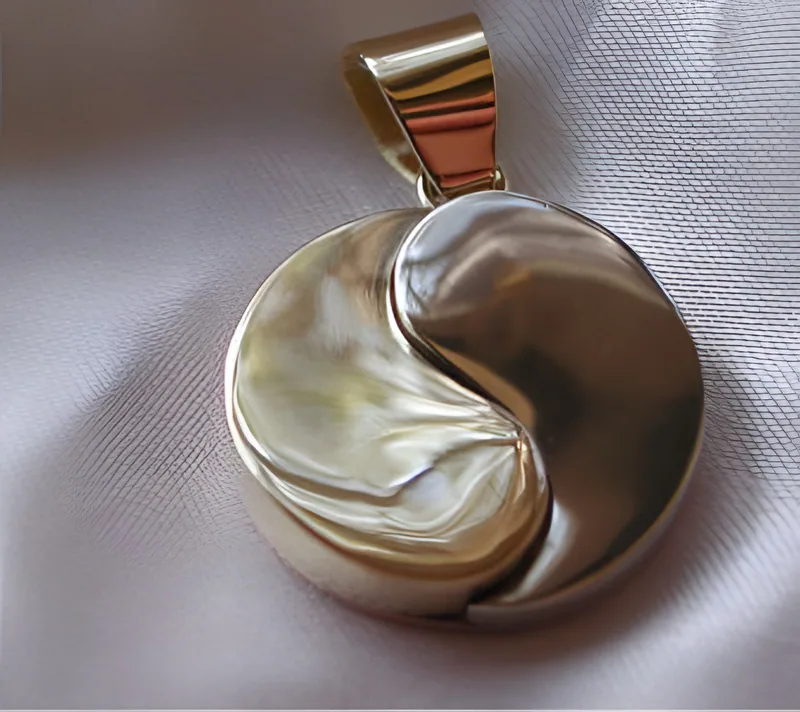 Three-Tone Yin Yang Pendant, by Ahern & Brucker