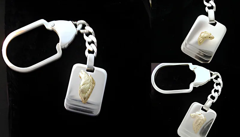 Wolf Key Fob or Watch Fob, by Ahern & Brucker