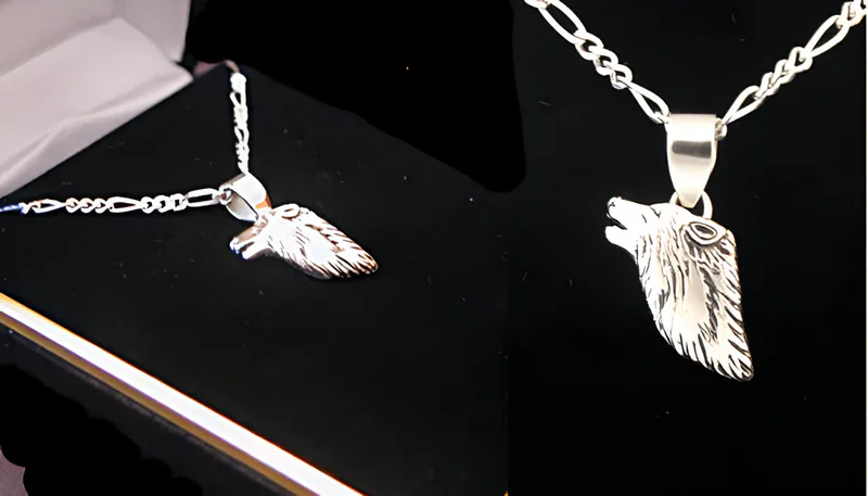 18k Wolf Pendant, by Ahern & Brucker