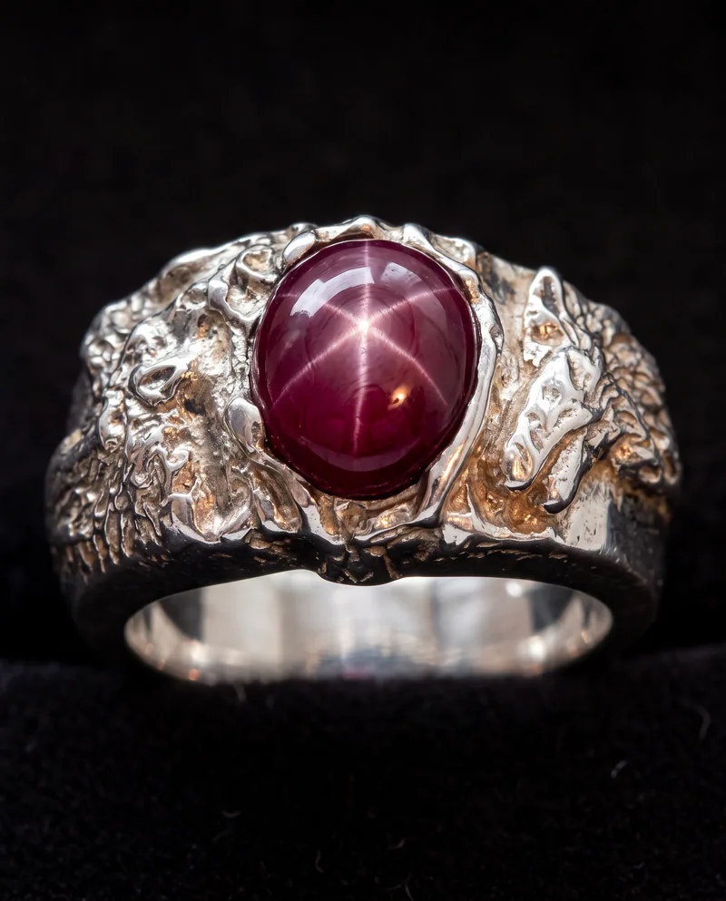 Wolf Ring with Star Ruby, by Ahern & Brucker