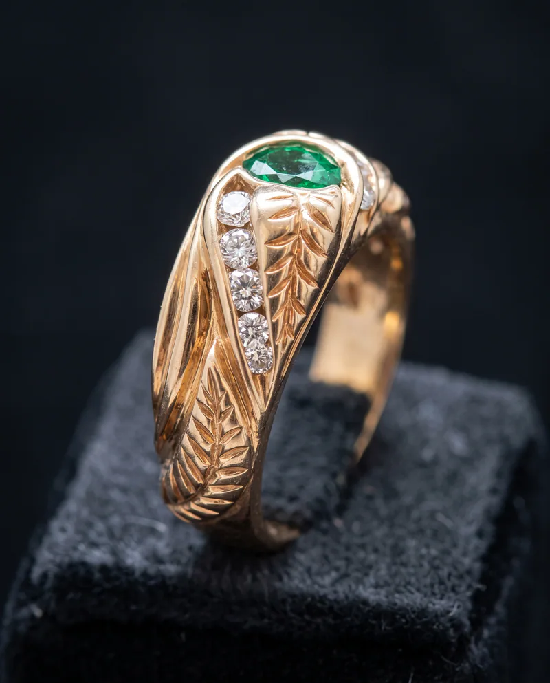 Tsavorite & Diamond Ring, by Ahern & Brucker