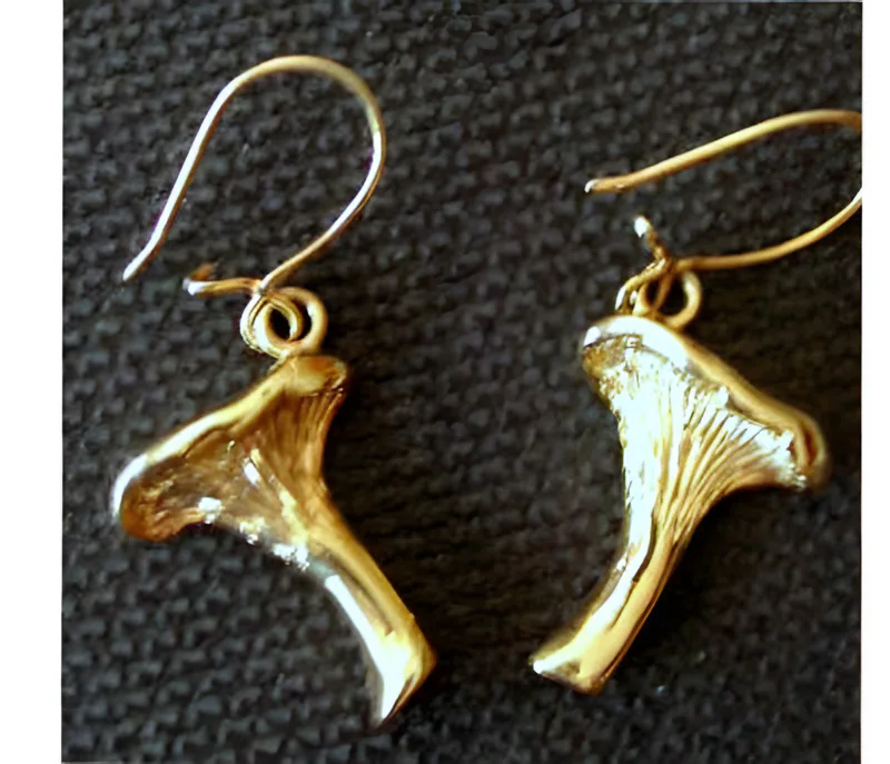 18k Gold Chanterelle Earrings, by Ahern & Brucker