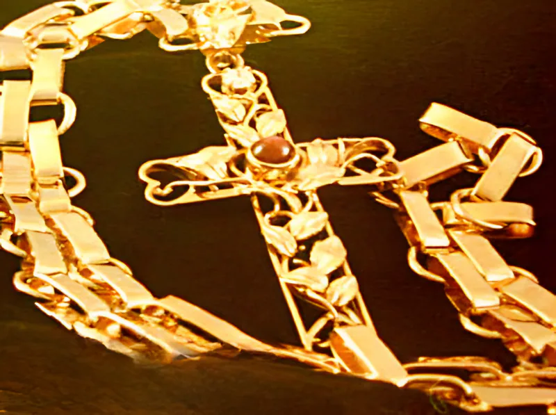 Star Ruby Cross & Chain, by Ahern & Brucker