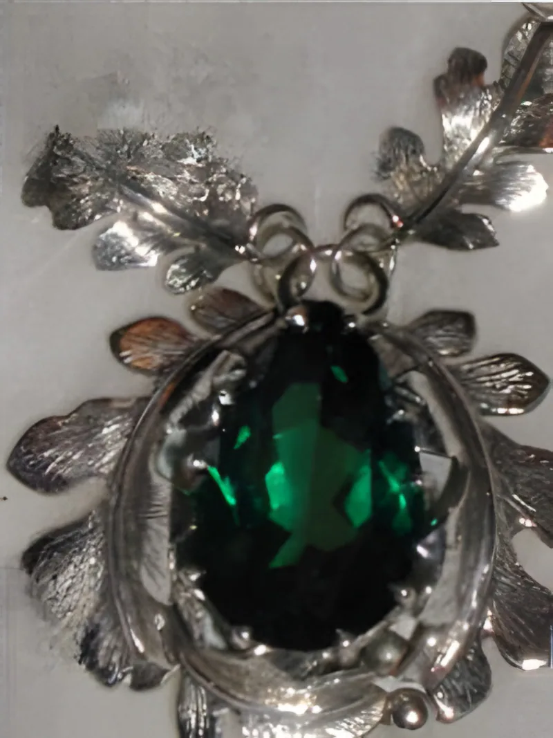 Leaf Necklace with Evergreen Topaz, by Ahern & Brucker
