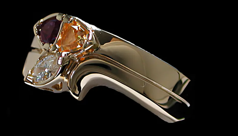 Hand-Fabricated Wedding Set, by Ahern & Brucker