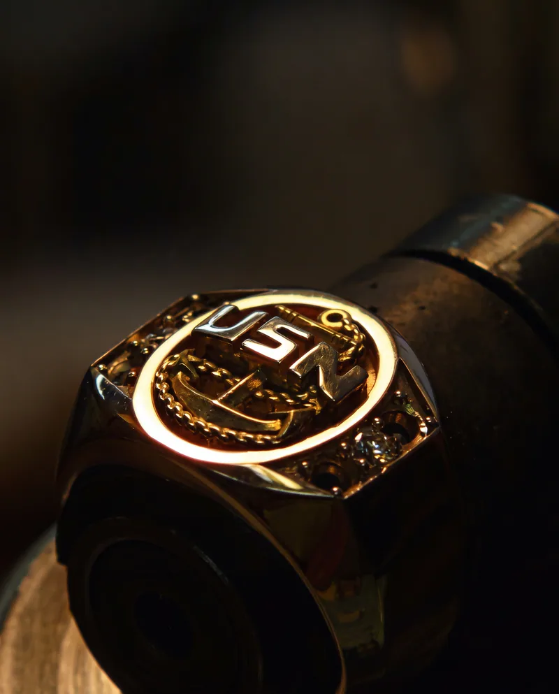 Navy Chief Petty Officer Ring — view 3, by Ahern & Brucker