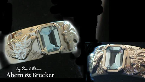 A White Wolf Aquamarine Wedding Ring