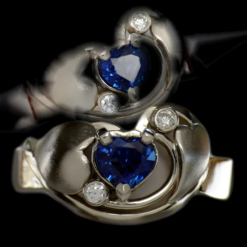 A Hand-Forged Sapphire Heart Engagement Ring