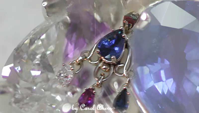 Three Matched Sapphire and Diamond Pendants