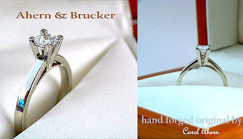 A Hand-Forged Princess Diamond Engagement Ring