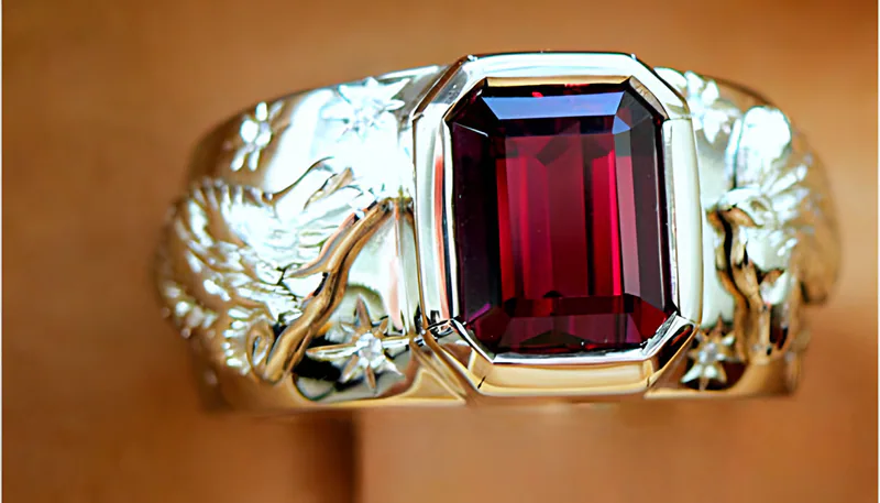 A Rhodolite Garnet Wolf Ring for Ray