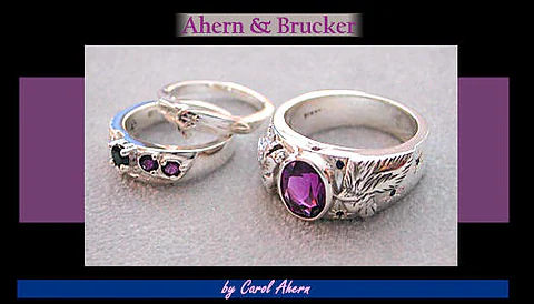 An Amethyst and Sapphire Wolf Wedding Set