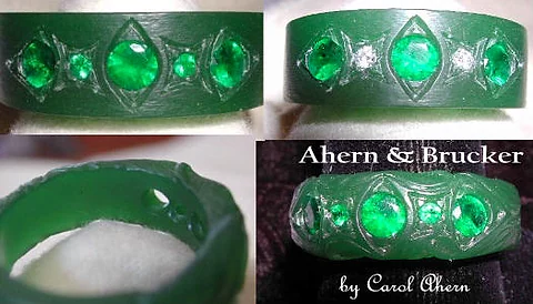Wax with emeralds