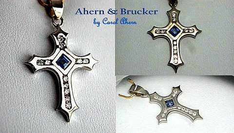 A Sapphire and Diamond Cross