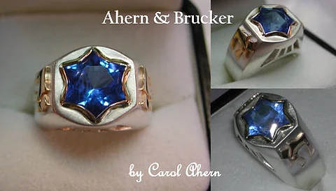 A Star of David and Chai Ring