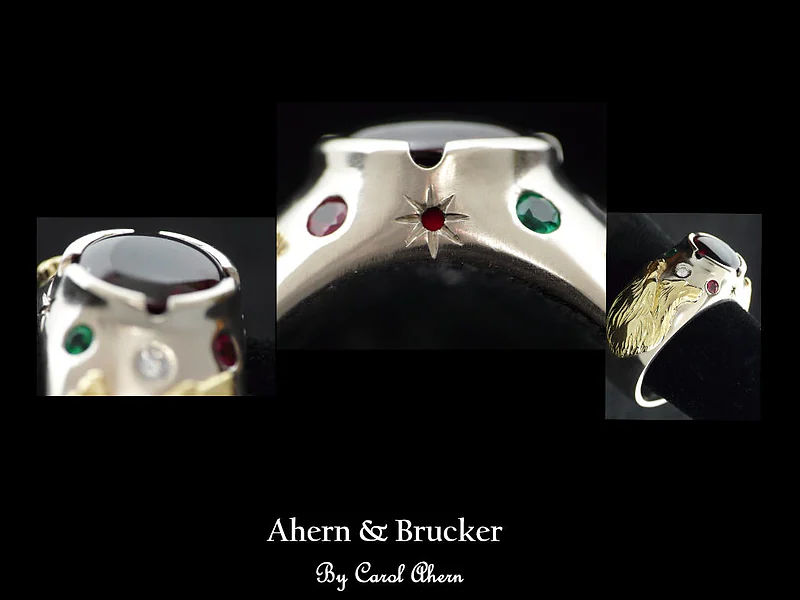 Garnet Wolf Rings for Donna
