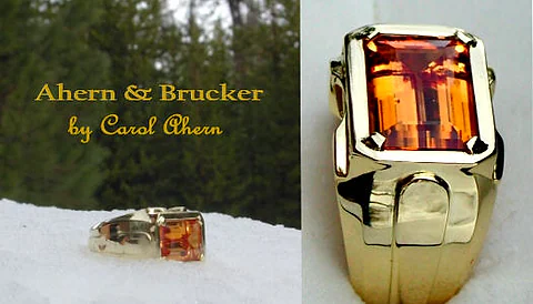 A Ten-Carat Imperial Topaz Gentleman's Ring