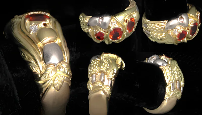Mandarin Garnet Mushroom Ring, by Ahern & Brucker