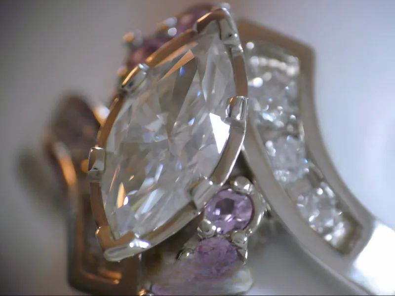 A Marquise Diamond and Pink Sapphire Wedding Set for Isaac