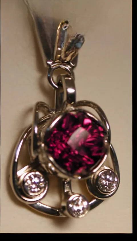 Hand-Fabricated Ruby Pendant — view 3, by Ahern & Brucker