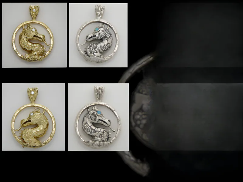 Dragon Pendant — view 3, by Ahern & Brucker