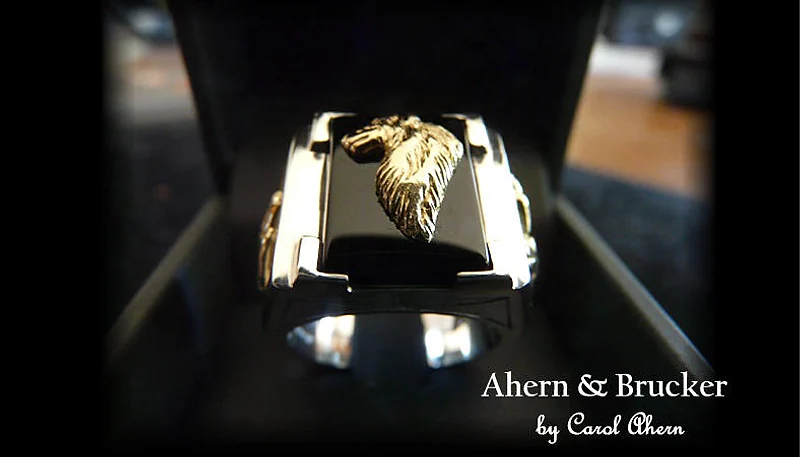 A Classic Two-Tone Wolf Ring