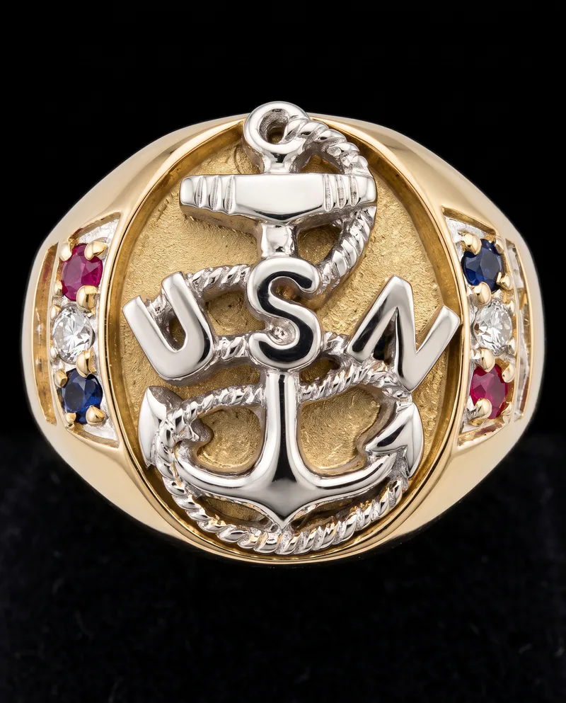 Navy Chief's Ring — view 4, by Ahern & Brucker