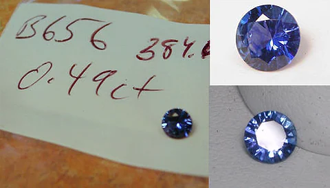 The sapphire, 0.49 ct