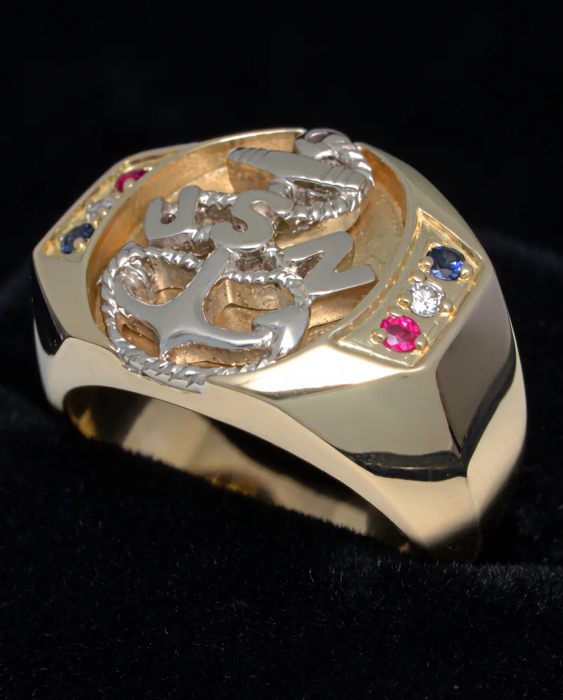 Navy Chief's Ring — view 3, by Ahern & Brucker