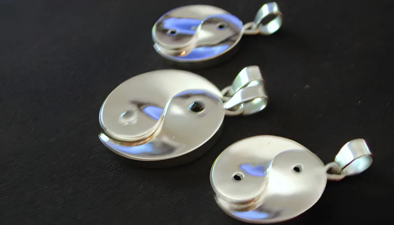 Yin Yang Pendant in Sterling Silver — view 3, by Ahern & Brucker