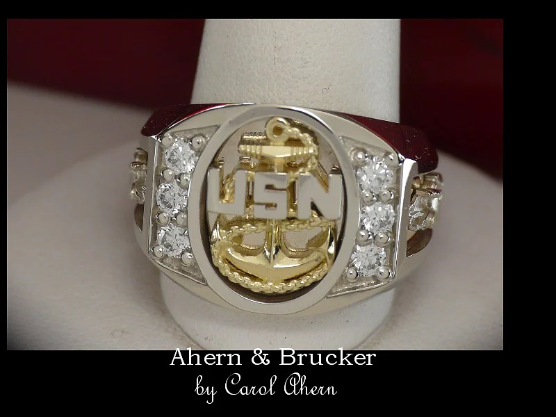 CPO Ring with ESW Badge — view 3, by Ahern & Brucker