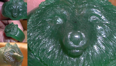 Carving the wolf head