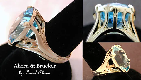 A Swiss Blue Topaz Ring