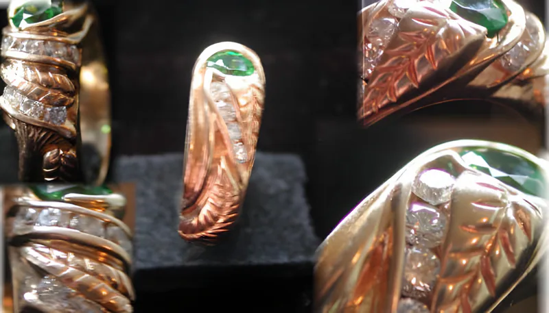Tsavorite Leaf Ring, by Ahern & Brucker