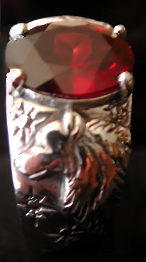 Ruby Wolf Ring — view 3, by Ahern & Brucker