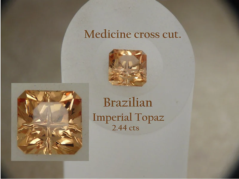 Brazilian imperial topaz, medicine cross cut