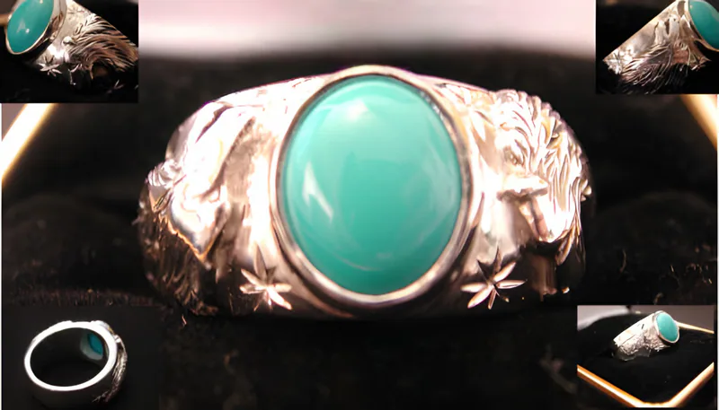 Turquoise Wolf Ring, by Ahern & Brucker