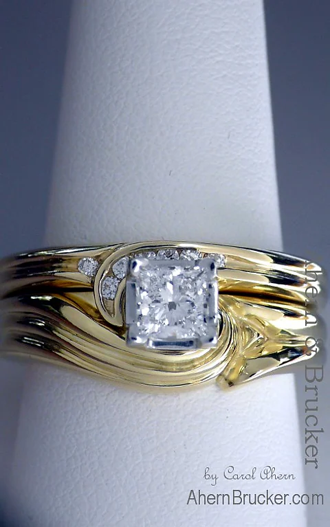 A Princess-Cut Diamond Bridal Set