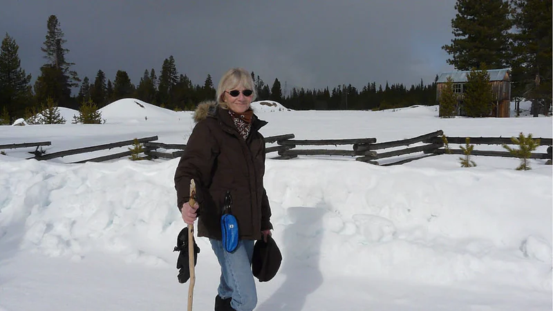 Carol Ahern at the bench