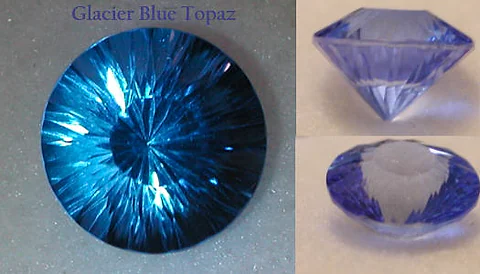 Glacier blue topaz, concave cut