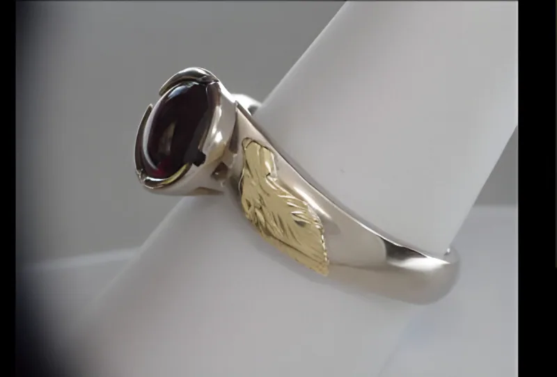 Garnet Wolf Ring — view 6, by Ahern & Brucker