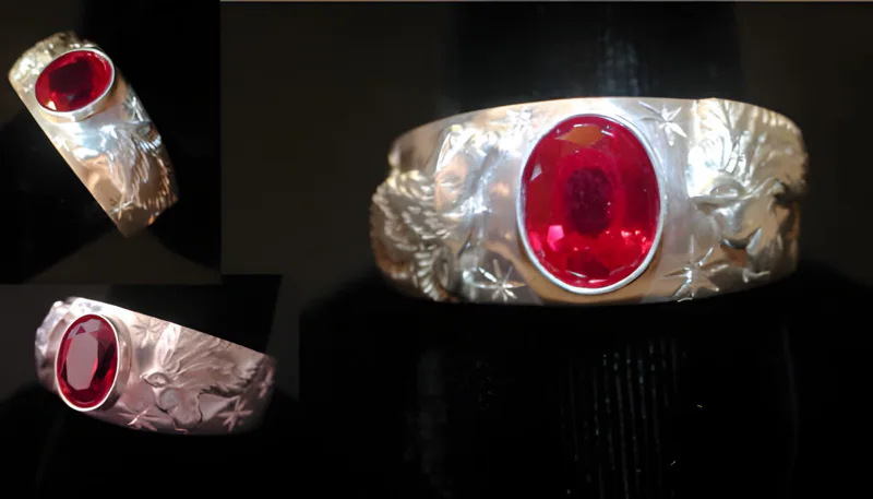 Ruby Wolf Ring — view 5, by Ahern & Brucker